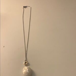 Elegant Silver Necklace with White Pendant